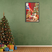 Load image into Gallery viewer, Diamond Painting - Full Round - Christmas version sees the dog on the sleigh (40*60CM)
