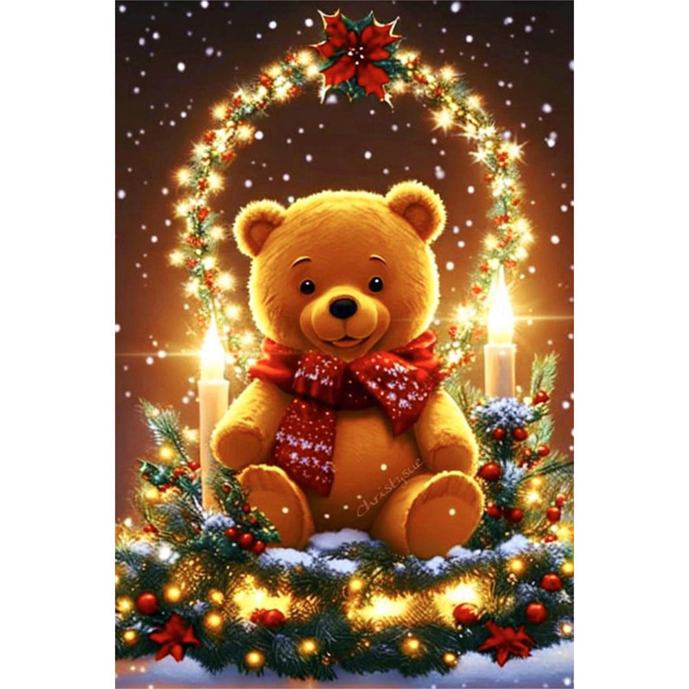 Diamond Painting - Full Round - Christmas teddy bear (40*60CM)