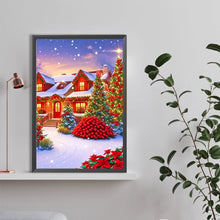 Load image into Gallery viewer, Diamond Painting - Full Round - Christmas scene outside the snow (40*60CM)

