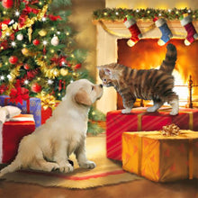Load image into Gallery viewer, Diamond Painting - Full Round - Christmas cat and dog (40*40CM)
