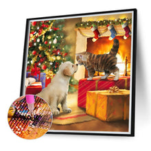Load image into Gallery viewer, Diamond Painting - Full Round - Christmas cat and dog (40*40CM)
