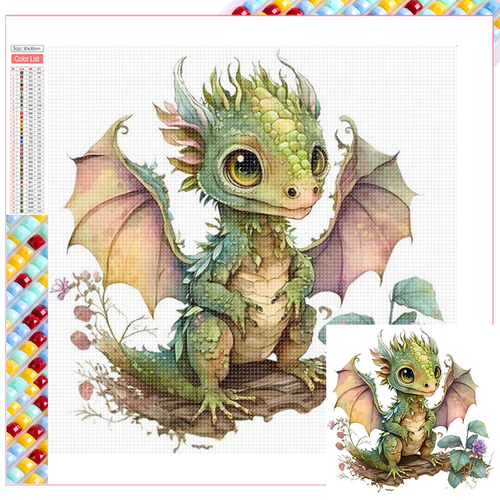 Diamond Painting - Full Square - cute dragon (30*30CM)