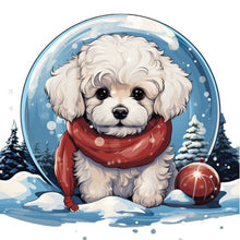 Load image into Gallery viewer, Diamond Painting - Full Square - Winter crystal ball christmas puppy (30*30CM)
