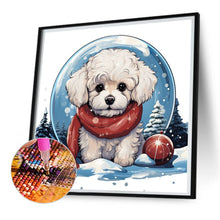 Load image into Gallery viewer, Diamond Painting - Full Square - Winter crystal ball christmas puppy (30*30CM)
