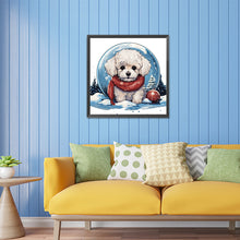 Load image into Gallery viewer, Diamond Painting - Full Square - Winter crystal ball christmas puppy (30*30CM)
