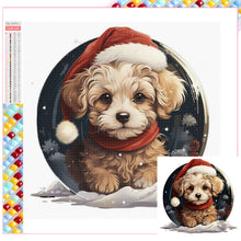 Load image into Gallery viewer, Diamond Painting - Full Square - Winter crystal ball christmas puppy (30*30CM)
