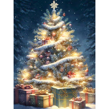 Load image into Gallery viewer, Diamond Painting - Full Round - Christmas tree on snowy night (30*40CM)
