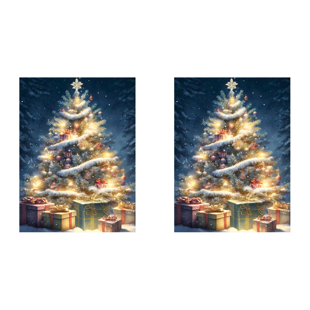 Diamond Painting - Full Round - Christmas tree on snowy night (30*40CM)