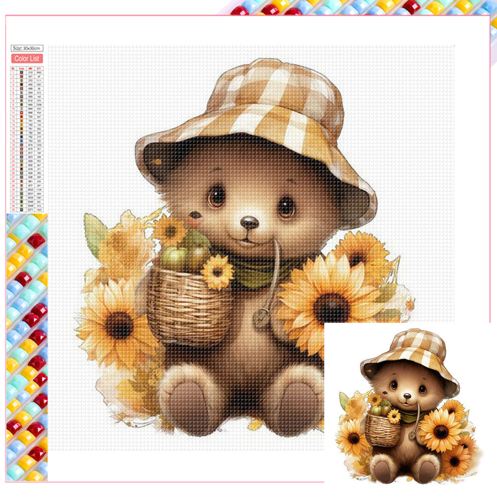 Diamond Painting - Full Square - sunflower bear (30*30CM)