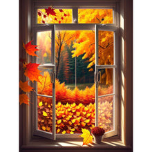 Load image into Gallery viewer, Diamond Painting - Full Square - Autumn leaves outside the window (30*40CM)
