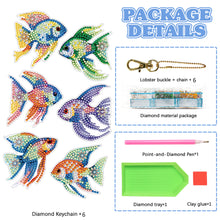 Load image into Gallery viewer, 5/6/8PCS Diamond Art Keyring Flexible Fish Double Sided Wizard Hat Special Shape
