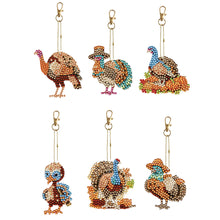 Load image into Gallery viewer, 5/6/8PCS Diamond Art Keyring Flexible Fish Double Sided Wizard Hat Special Shape

