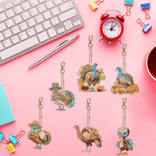 Load image into Gallery viewer, 5/6/8PCS Diamond Art Keyring Flexible Fish Double Sided Wizard Hat Special Shape
