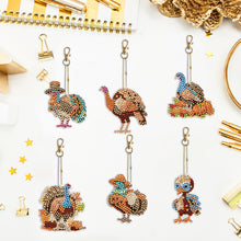Load image into Gallery viewer, 5/6/8PCS Diamond Art Keyring Flexible Fish Double Sided Wizard Hat Special Shape
