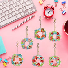 Load image into Gallery viewer, 5/6/8PCS Diamond Art Keyring Flexible Fish Double Sided Wizard Hat Special Shape
