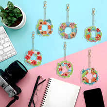 Load image into Gallery viewer, 5/6/8PCS Diamond Art Keyring Flexible Fish Double Sided Wizard Hat Special Shape
