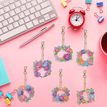 Load image into Gallery viewer, 5/6/8PCS Diamond Art Keyring Flexible Fish Double Sided Wizard Hat Special Shape
