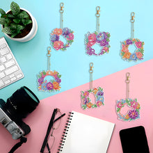 Load image into Gallery viewer, 5/6/8PCS Diamond Art Keyring Flexible Fish Double Sided Wizard Hat Special Shape
