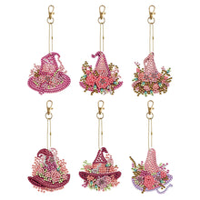 Load image into Gallery viewer, 5/6/8PCS Diamond Art Keyring Flexible Fish Double Sided Wizard Hat Special Shape
