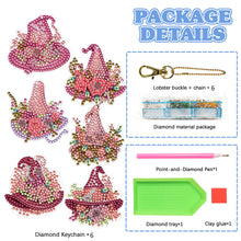 Load image into Gallery viewer, 5/6/8PCS Diamond Art Keyring Flexible Fish Double Sided Wizard Hat Special Shape
