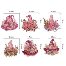 Load image into Gallery viewer, 5/6/8PCS Diamond Art Keyring Flexible Fish Double Sided Wizard Hat Special Shape
