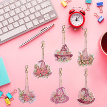Load image into Gallery viewer, 5/6/8PCS Diamond Art Keyring Flexible Fish Double Sided Wizard Hat Special Shape
