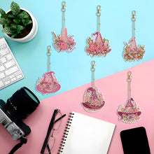 Load image into Gallery viewer, 5/6/8PCS Diamond Art Keyring Flexible Fish Double Sided Wizard Hat Special Shape
