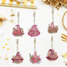 Load image into Gallery viewer, 5/6/8PCS Diamond Art Keyring Flexible Fish Double Sided Wizard Hat Special Shape
