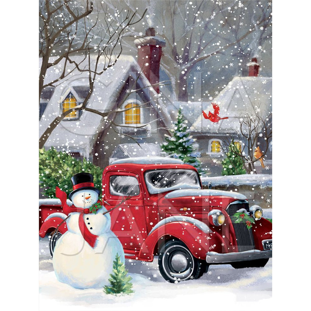 Diamond Painting - Full Round - Christmas snowman (30*40CM)