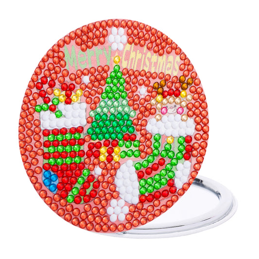 Double Sided Special Shape Diamond Art Mirror Snowman Santa Gift for Women Girls