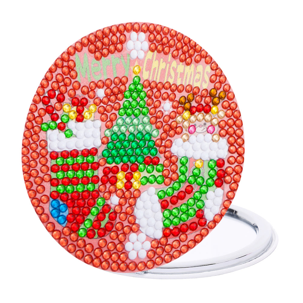 Double Sided Special Shape Diamond Art Mirror Snowman Santa Gift for Women Girls