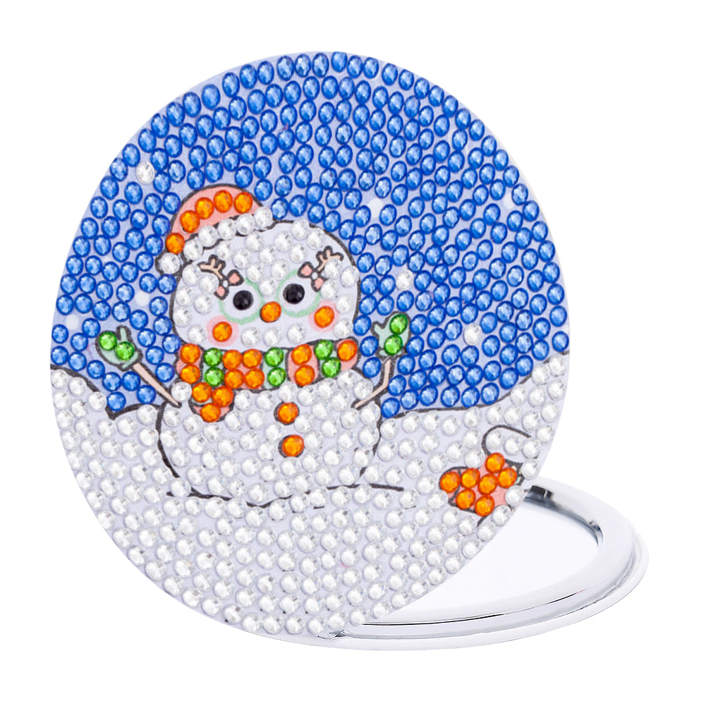 Double Sided Special Shape Diamond Art Mirror Snowman Santa Gift for Women Girls