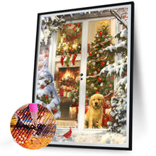 Load image into Gallery viewer, Diamond Painting - Full Round - Christmas golden retriever (30*40CM)
