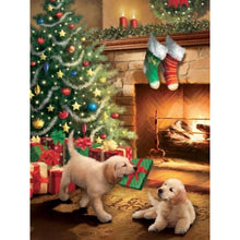 Load image into Gallery viewer, Diamond Painting - Full Round - Christmas golden retriever (30*40CM)
