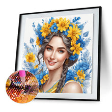 Load image into Gallery viewer, Diamond Painting - Full Round - woman with garland (30*30CM)

