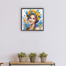 Load image into Gallery viewer, Diamond Painting - Full Round - woman with garland (30*30CM)
