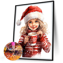 Load image into Gallery viewer, Diamond Painting - Full Round - little girl drinking coffee (30*40CM)
