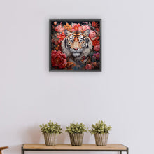 Load image into Gallery viewer, Diamond Painting - Full Round - tiger among flowers (50*50CM)
