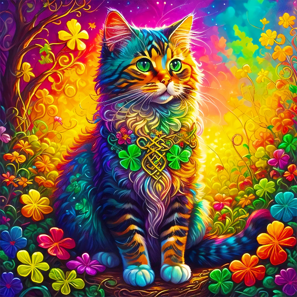 Diamond Painting - Full Round - Colorful cats (50*50CM)