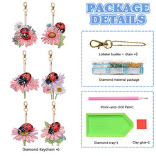 Load image into Gallery viewer, 6PCS Double Sided Diamond Art Keyring Ladybird for Adult Kid Purse Handbag Decor
