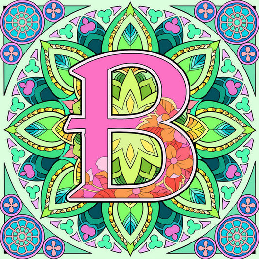 Diamond Painting - Full Round - Mandala letter B (30*30CM)