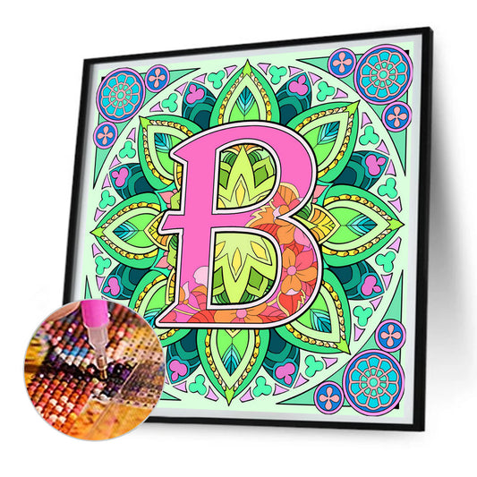 Diamond Painting - Full Round - Mandala letter B (30*30CM)