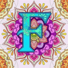 Load image into Gallery viewer, Diamond Painting - Full Round - Mandala letter F (30*30CM)
