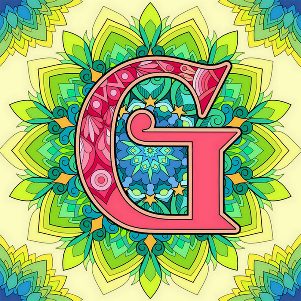 Diamond Painting - Full Round - Mandala letter G (30*30CM)