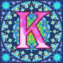 Load image into Gallery viewer, Diamond Painting - Full Round - Mandala letter K (30*30CM)
