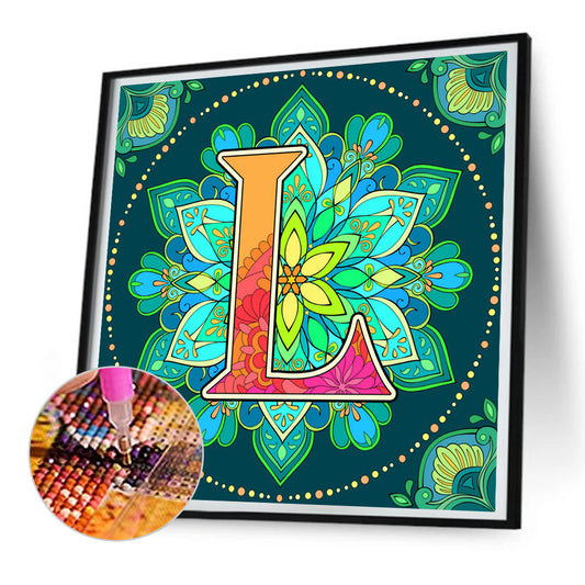Diamond Painting - Full Round - Mandala letter L (30*30CM)