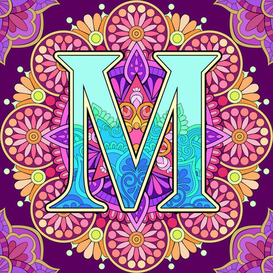 Diamond Painting - Full Round - Mandala letter M (30*30CM)