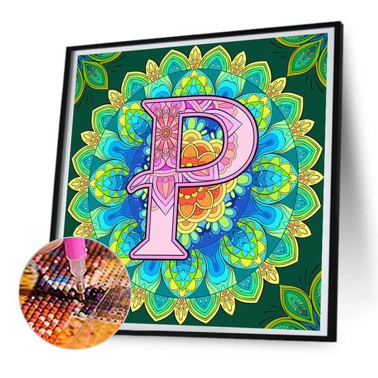 Diamond Painting - Full Round - Mandala letter P (30*30CM)