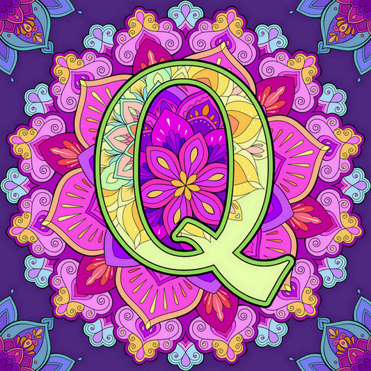 Diamond Painting - Full Round - Mandala letter Q (30*30CM)