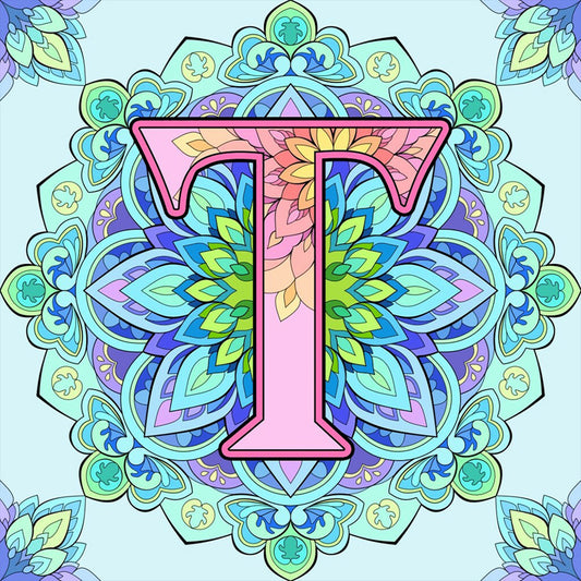 Diamond Painting - Full Round - Mandala letter T (30*30CM)